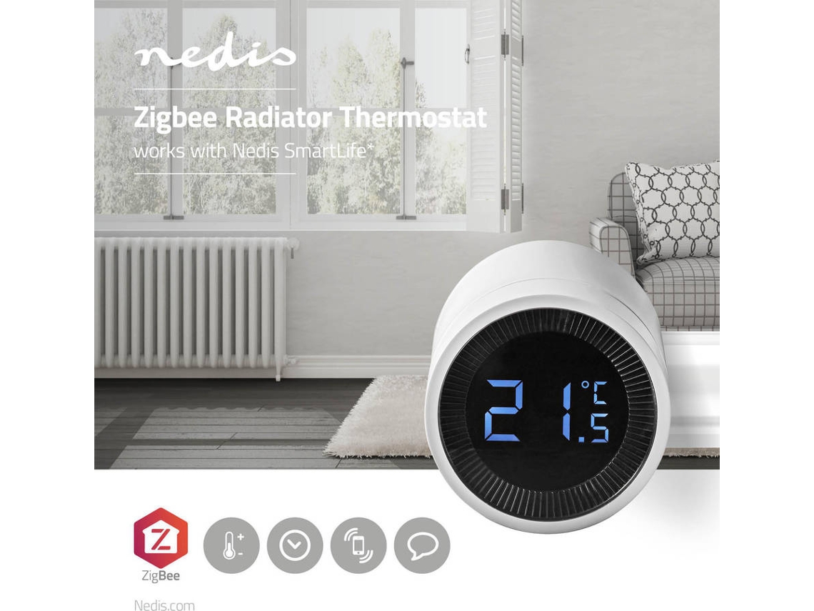 Controlador Inteligente Radiador NEDIS Zigbee ZBHTR10WT Worten.pt