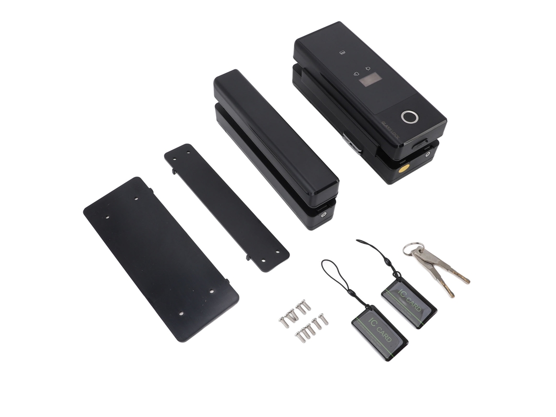 Fechadura Inteligente Para Porta De Vidro Com Impressão Digital, Senha, Leitura Cartão, Wi-fi, Eletrônica Chave Correr Madeira.