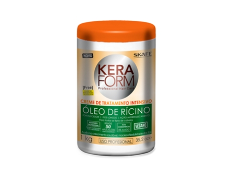 Creme De Tratamento Intensivo Skafe Keraform Óleo De Rícino 1kg | Crescimento Saudável | Hidratação Profunda | Vegano