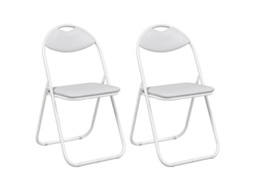 Conjunto 2 Cadeira De Jantar Vidaxl Branco Aço (48 X 43,5 X 81 Cm)