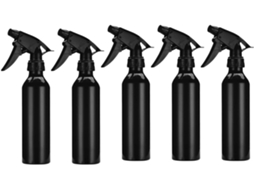 Frascos Spray Pretos, Pacote Com 5 Unidades, 250ml, Liga De Alumínio.