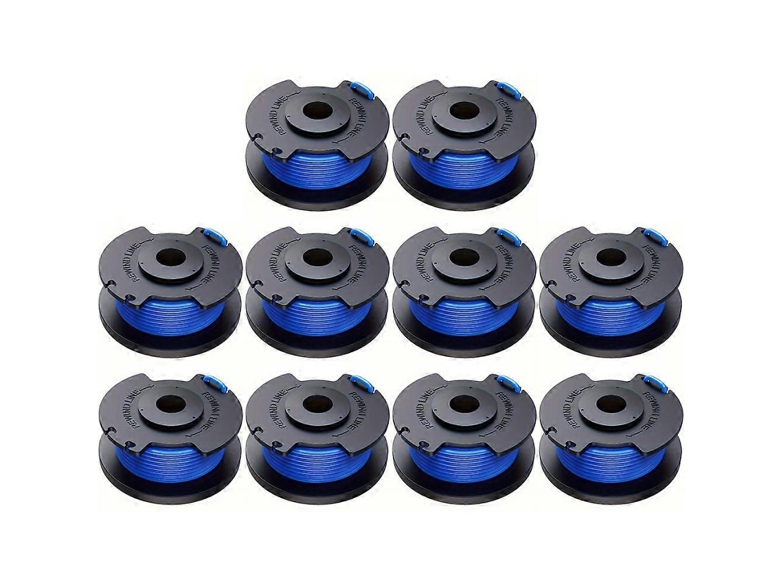 Conjunto De 10 Bobinas De Corda De Nylon Para Cortadores De Grama Ryobi 18v 24v 40v, Modelo Ac14rl3a