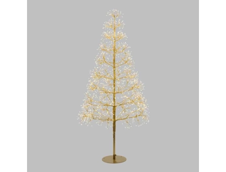 Árvore De Natal Iluminada Rich Tronco Champagne H150cm 1500 Microled Flash Com Rameaux De Led Lotti