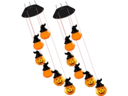 Sinos De Vento De Halloween Com Abóboras Para Decoração De Pátio Luzes Pendentes De Halloween Pa Gokoco