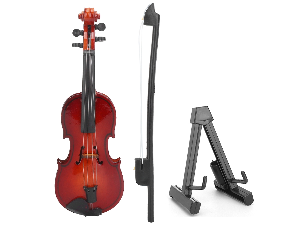 Ats modelo de Violino 1/6 Acessório de Casa de Boneca Decoração Instrumento Brinquedo 10cm