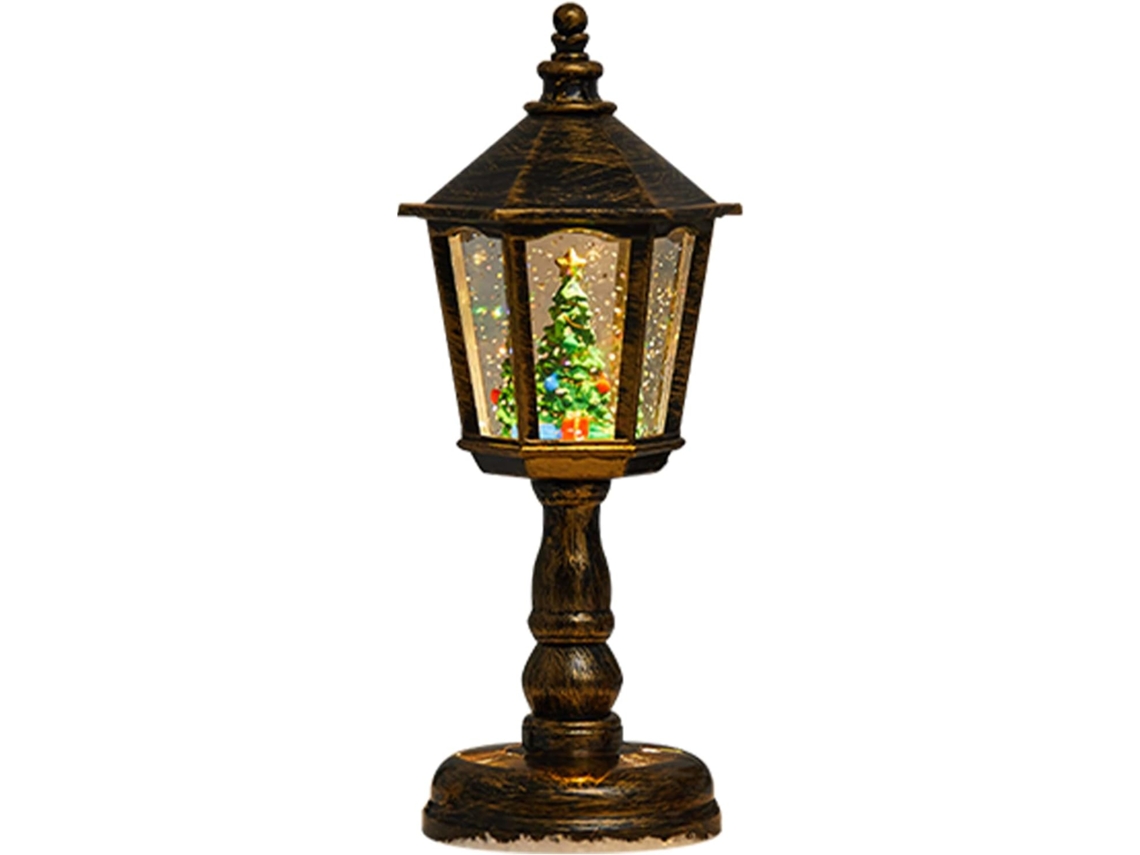 Globo De Neve Natalino Iluminado A Bateria, Com Glitter Vintage |