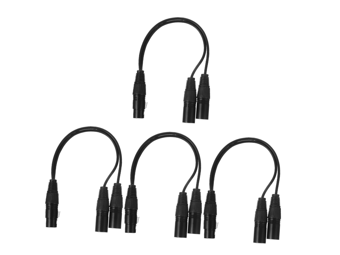 Conjunto de 4 Cabos Adaptadores Balanceados Xlr Fêmea para 2 Macho Microfone Elétrico AQUAFORGE