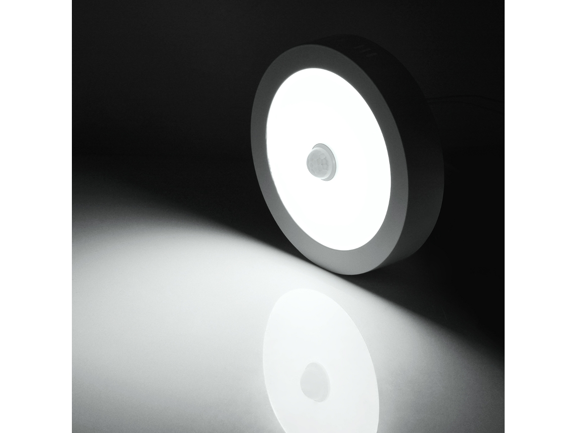 Luminária De Teto (luz Branca 12w) Com Sensor De Presença Pir, Luz Led.
