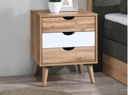 Mesa de Cabeceira Lurvia VENTE-UNIQUE.PT Madeira MDF Bege (57x45x40)