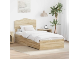 Vidaxl Estrutura Da Cama Com Gaveta Carvalho Sonoma 90 X 200 Cm