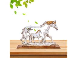 Cavalo Indiano Resina Ornamentos Artesanais Escultura Vintage Exclusiva Presentes Inauguração Aniversário GOKOCO