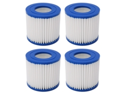 4 Peças Cartucho Filtro Piscina Spa Adsorção Forte Filtração Potente Limpeza Fácil