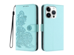 Capa De Celular Com Estampa De Mandala E Flor De Couro Para Iphone 16 Pro Com Alça