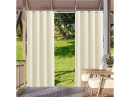 Cortinas Impermeáveis ​​para Exterior – Com Isolamento Térmico, Resistentes Ao Vento E Aos Raios Uv (bege, Conjunto Com 2 / 132 X 240 Cm)