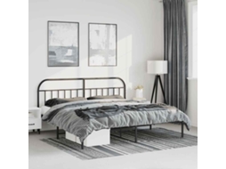 Vidaxl Estrutura de Cama com Cabeceira 183x213 Cm Metal Preto