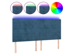 Led Headboard, Led Headboards Vidaxl Azul Veludo (160 X 5 X 118/128 Cm)