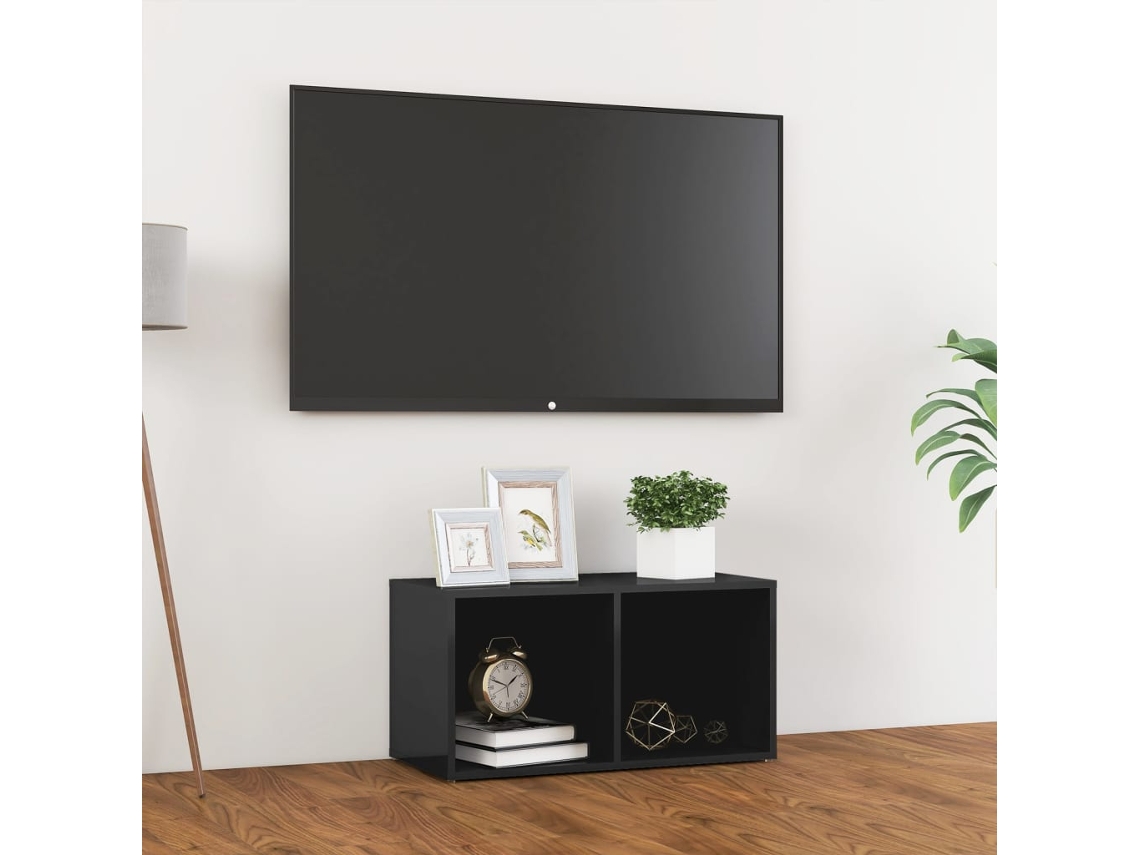 Vidaxl Móvel De Tv 72x35x36,5 Cm Derivados Madeira Cinzento Brilhante