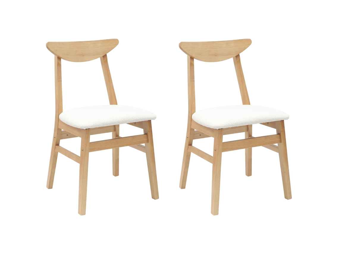 Conjunto 2 Cadeira De Jantar Vidaxl Castanho Madeira De Seringueira Maciça (42 X 47,5 X 81 Cm)