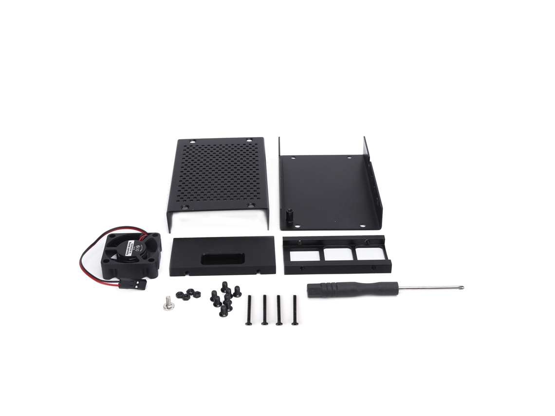 Capa Protectora De Alumínio Com Ventilador De Resfriamento Para Raspberry Pi 3 B+