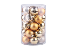 Conjunto de Bolas de Natal 4Cm Dourado AURUM