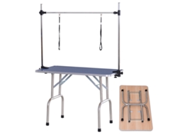 Mesa De Tosquia Dobrável Com Prateleira De Armazenamento E Altura Ajustável 20-80 Cm 107x60x170 Azul