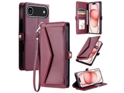 Capa Carteira Envelope Em Couro Pu Skalo Para Iphone Air - Vermelha