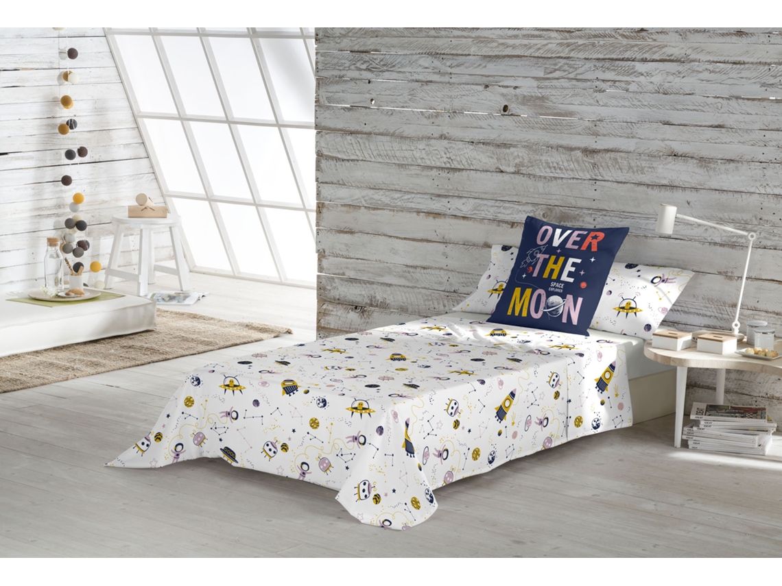 Lençol de Cima com Fronha Cama 90 Algodão Extra Macio Feito na Espanha Sven Rev COOL KIDS
