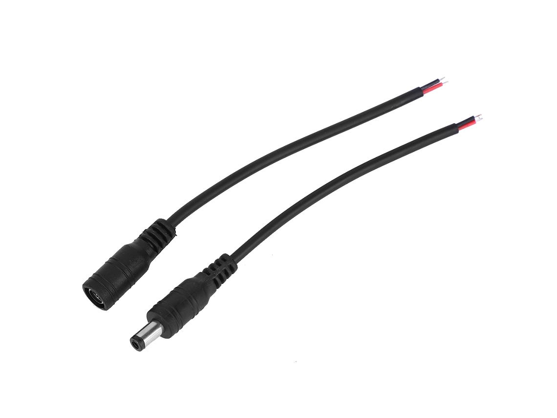 Laxiscreed Pack De 5 Conjuntos De Conectores Adaptadores Dc 5.5x2.1mm Com Cabos