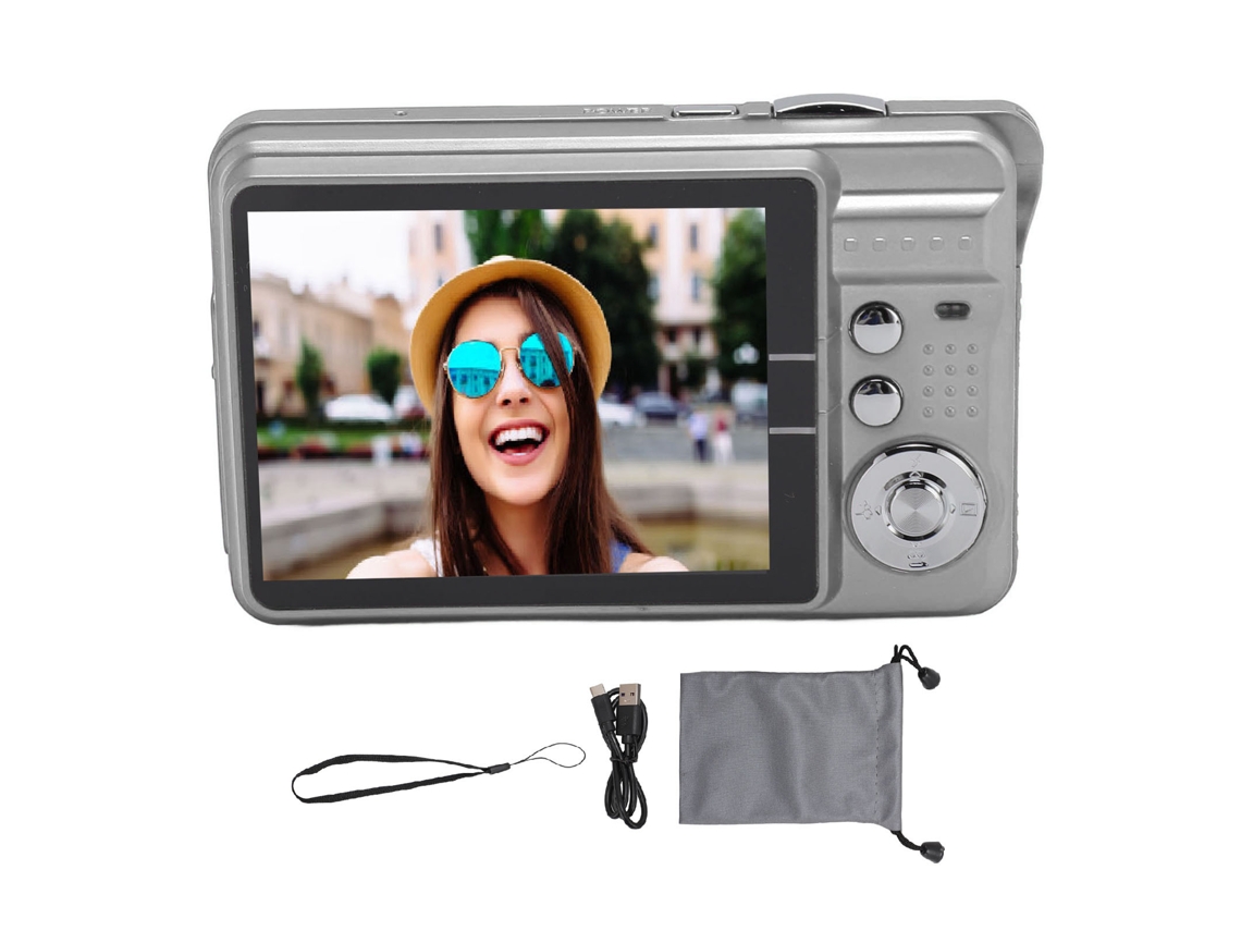 4k Digital Camera 48mp Hd 2.7 Inch Screen 8x Zoom Autofocus Auto Beauty Anti Shake Travel Pocket Camera With Fill Light For Teens Kids Silver