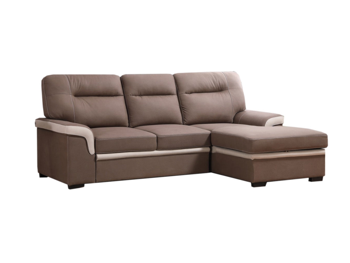Sofá-Camachaise Longue Old Farrar 255Cm Bege Chaise Direita SALDOSYSTOCKS