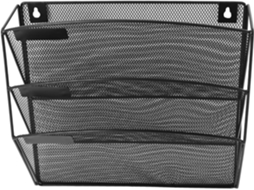 Suporte de Arquivos Parede Stobaza em Ferro Preto com Vários Níveis, Design para Montagem na Parede, Ideal Esc
