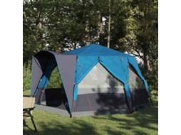 Vidaxl Barraca De Acampamento Para 5 Pessoas Com Telhado Azul E Cinza