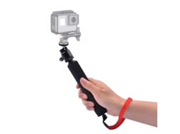 Bastão De Selfie Universal 360 Graus Com Corda Vermelha Para Gopro, Celular E Câmeras Compactas Com Rosca De 1/4", Comprimento: 210 Mm A 525 Mm.