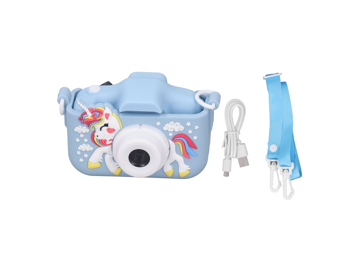 Primerox câmera Digital Infantil Brinquedo com Gravador de Vídeo Padrão Desenho Animado Portátil Azul