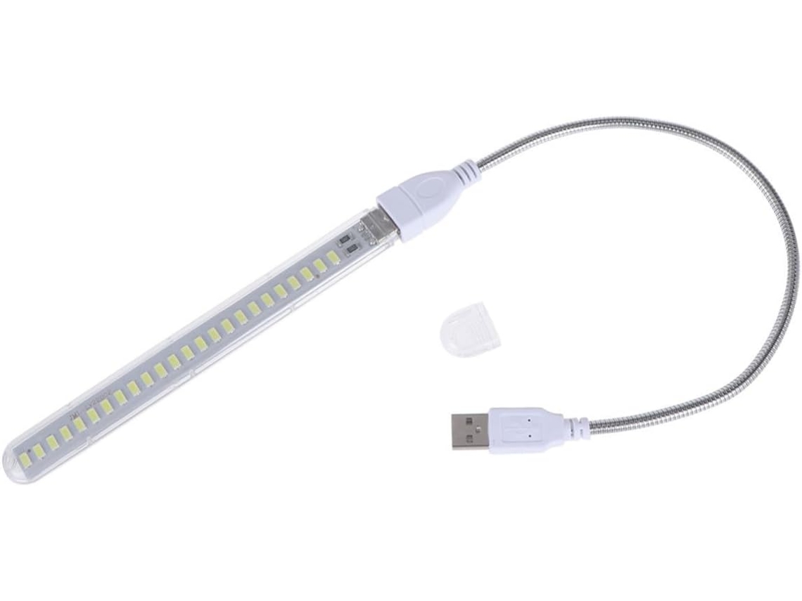 Luminária De Mesa Usb Led Branca Kisangel, Leve Em Pvc Com Haste Metálica Extensível, Ideal Para Escritório E Uso Diário