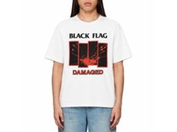 Black Flag Damaged T-shirt White Unisex Adults Size:l