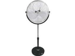 Ventoinha Industrial de Pé com Base Circular Cromado/Preto EDM 120W 50 Cm Altura Regulavl 118-148 Cm