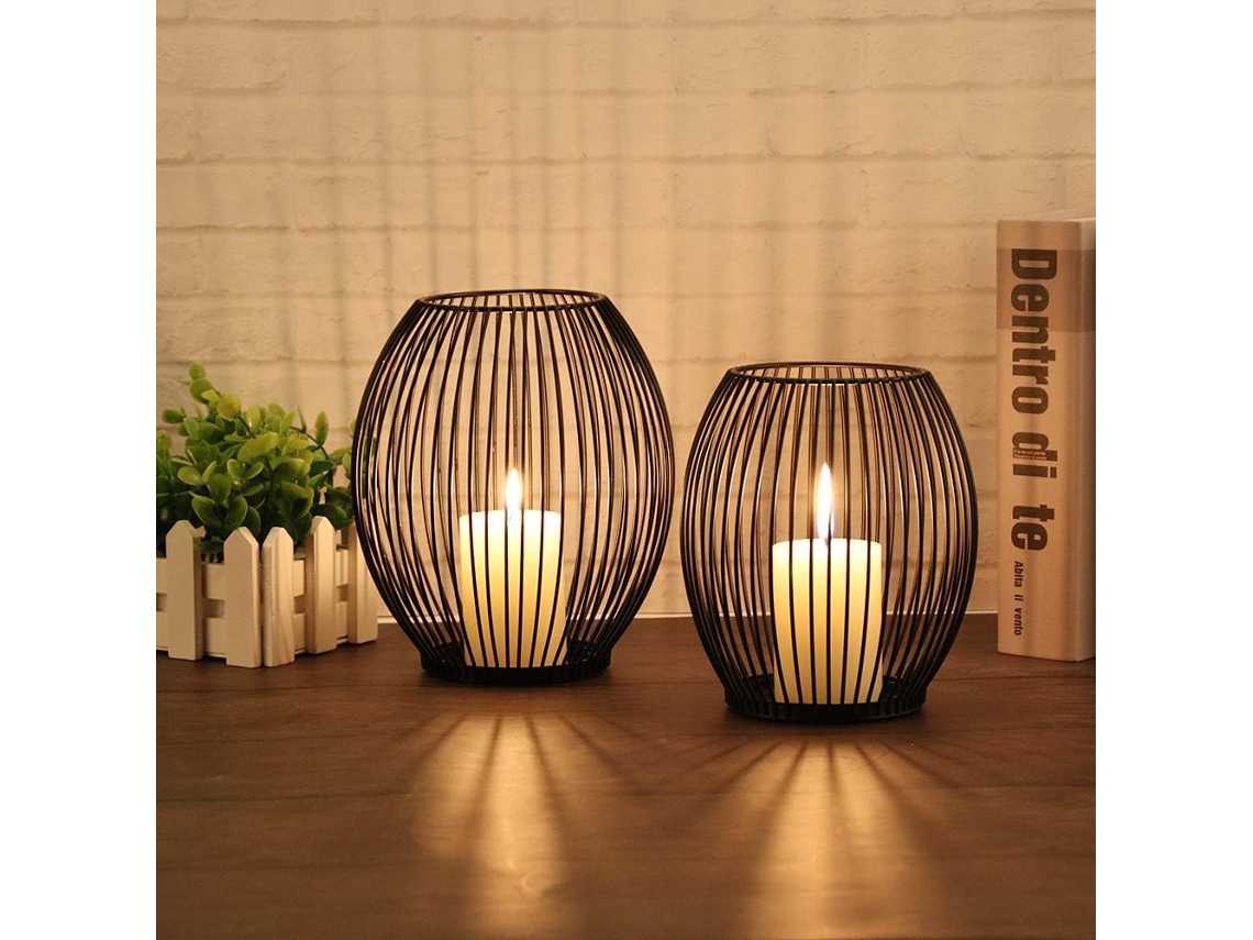 2 Castiçais Decoração Castiçal Castiçal Tealight Leve BRILVIBERA