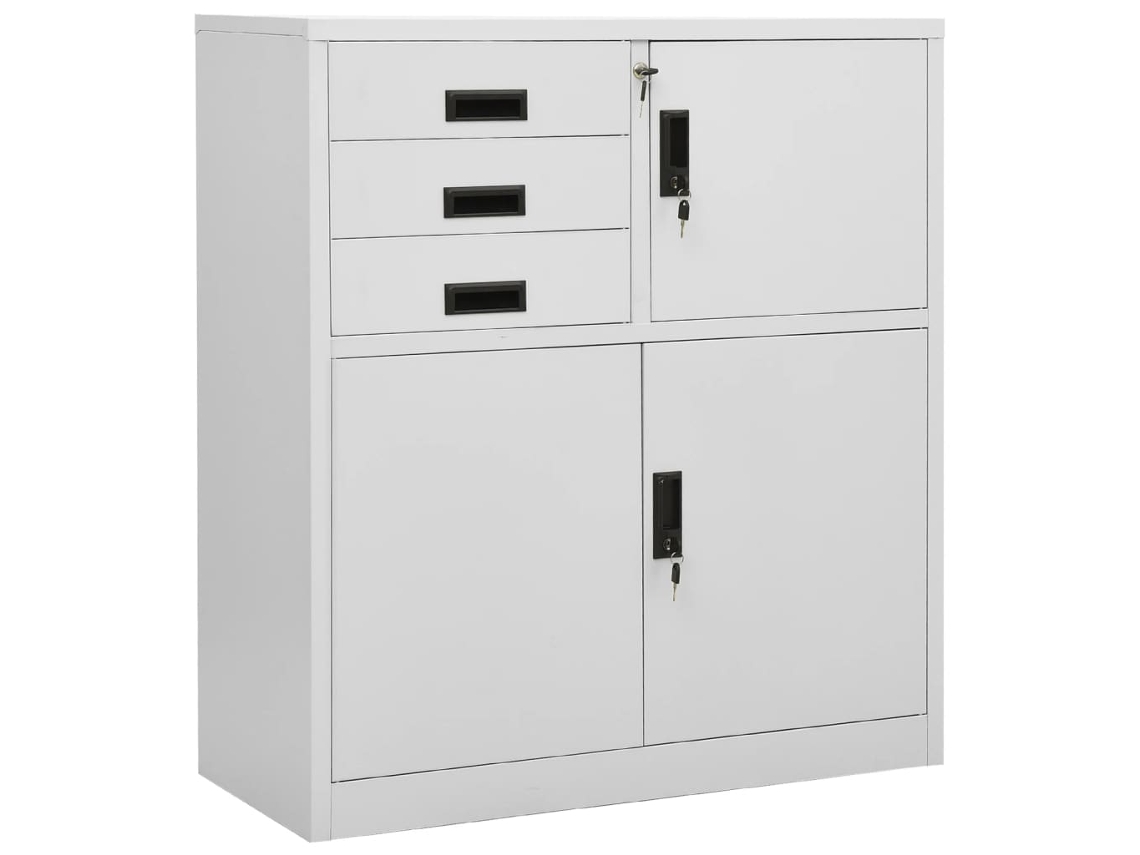 Vidaxl Armário De Escritório 90x40x102 Cm Aço Cinzento-claro