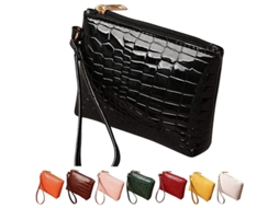 Carteira De Couro Para Homens E Mulheres Com Bolsos Zipper Multifuncional Para Moedas Cartões Marrom