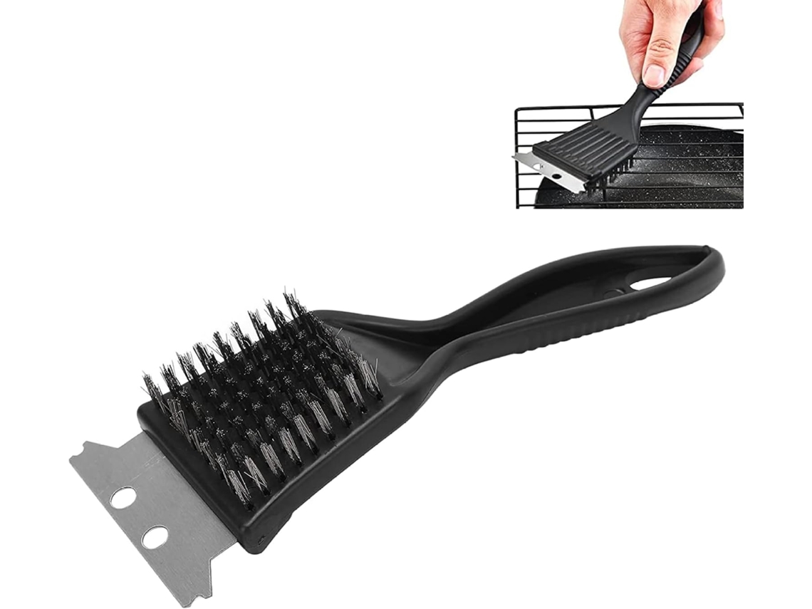 Escova De Limpeza Para Churrasqueira De 20 X 7 Cm, Raspador Triangular