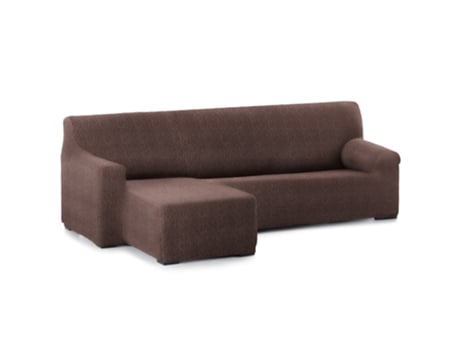 Capa Bi-Elástica para Sofá Adaptável Roc Chaise Longue Braço Curto Esquerda 250-360 Cm Castanho VIPALIA