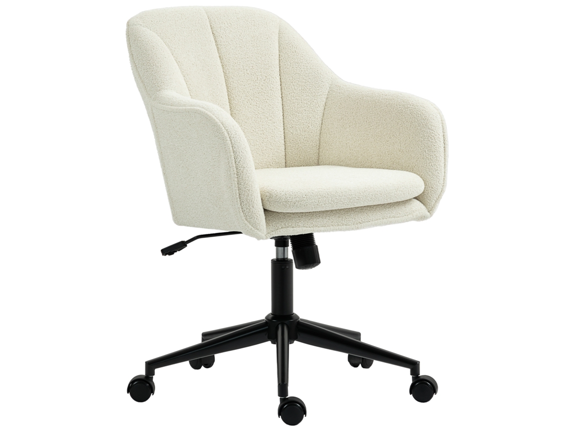 Cadeira De Escritório Ergonômica Com Assento Giratório E Função Balanço, Ajuste De Altura Na Cor Bege