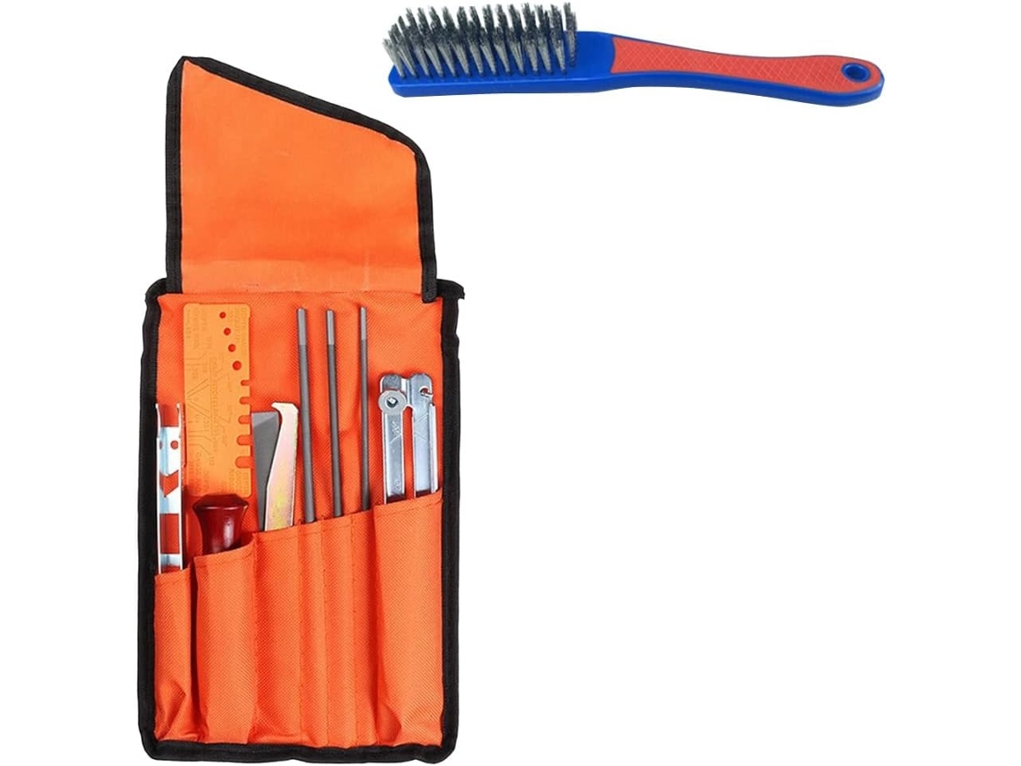 Kit Universal De Afiação De Motosserras Com 10 Peças