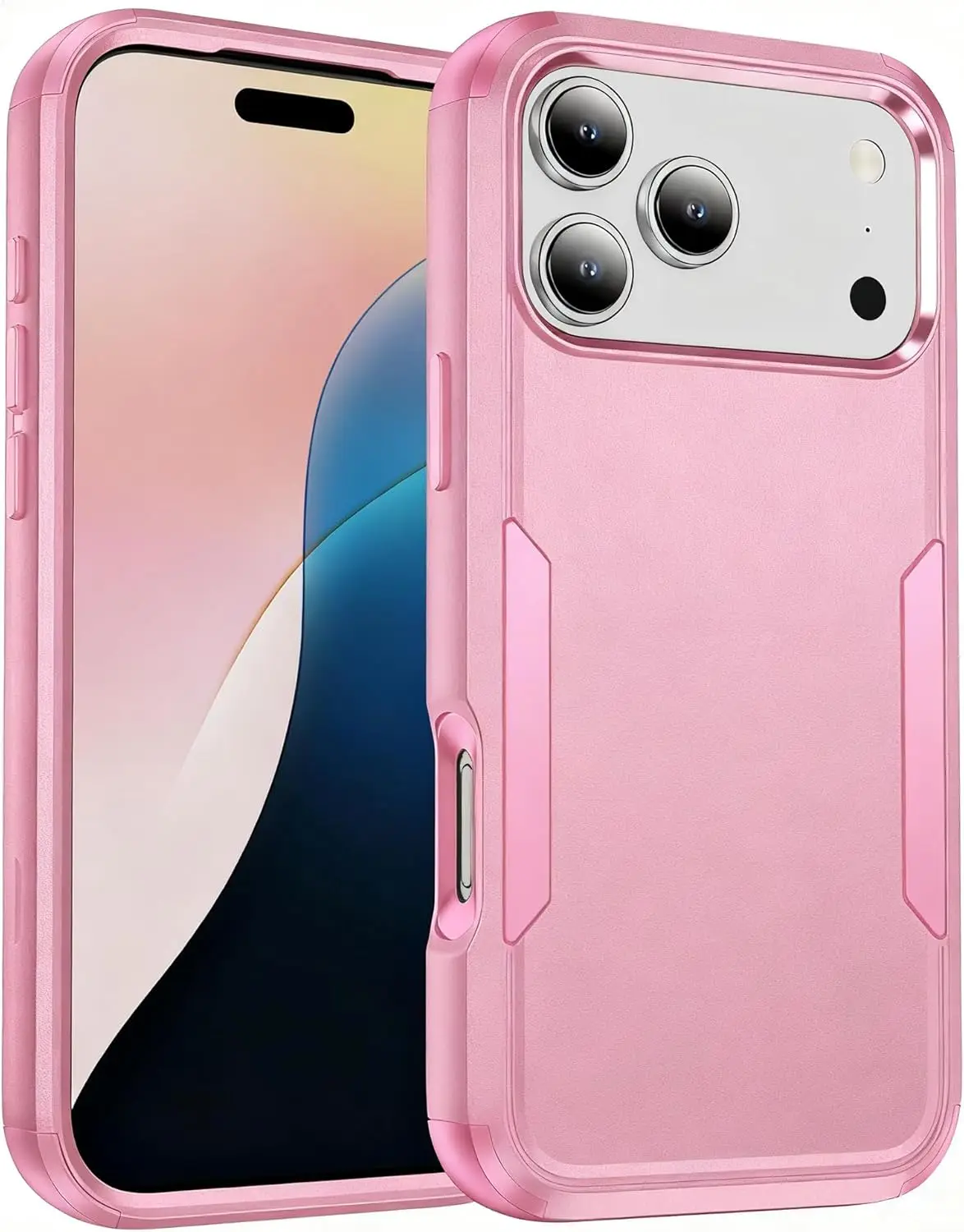 (rosa, Iphone 14 Pro Max) Capa Protetora Tripla Reforçada, Resistente A Impactos E Quedas, Para Iphone.