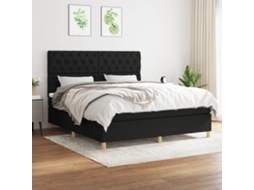 Vidaxl Cama Com Molas/colchão 160x200 Cm Tecido Preto