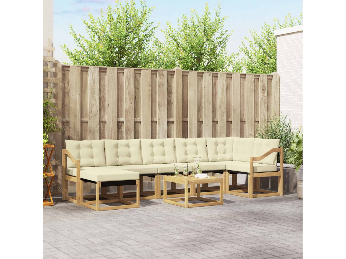 Vidaxl Conjunto De Sofás Para Exterior 8 Unid. Branco E Creme