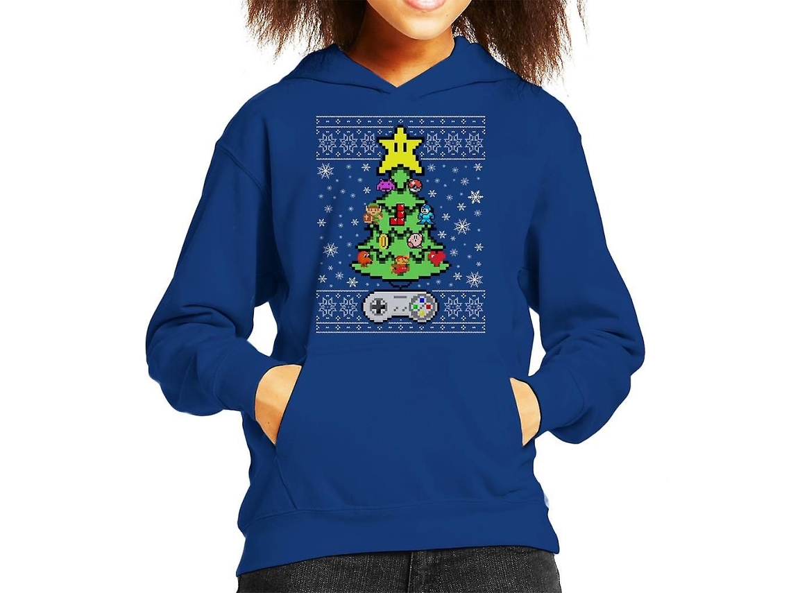 Moletom com Capuz Árvore de Natal Infantil Console Jogos Retrô GOKOCO