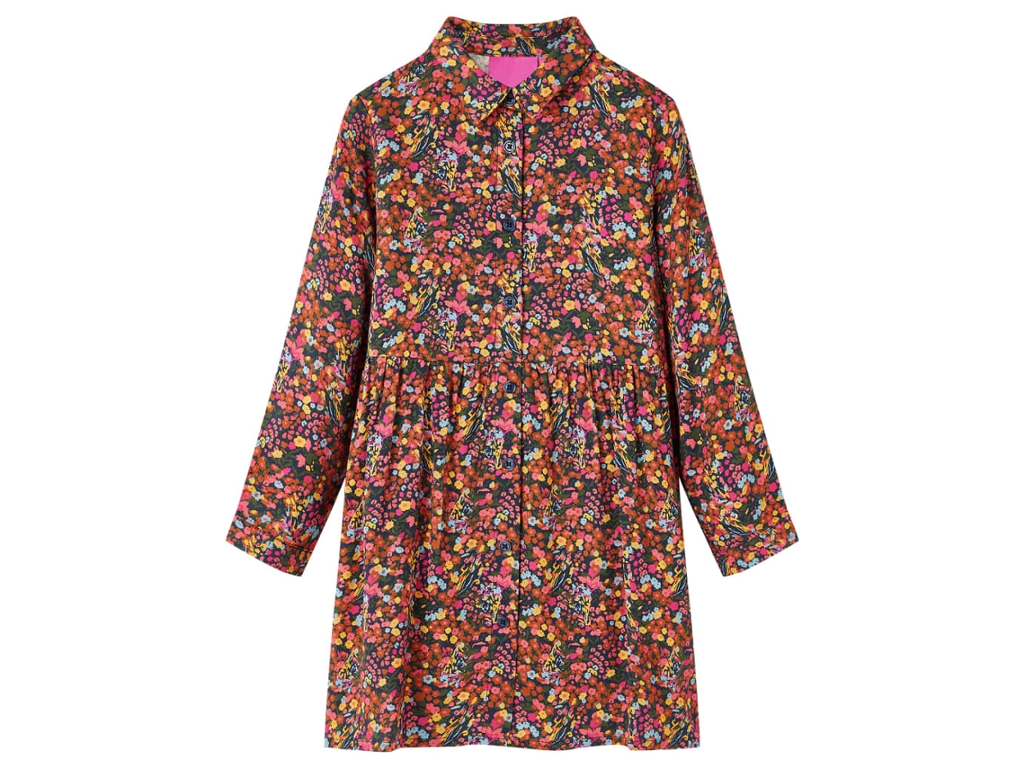 Vestido De Manga Comprida Para Criança Multicor 116