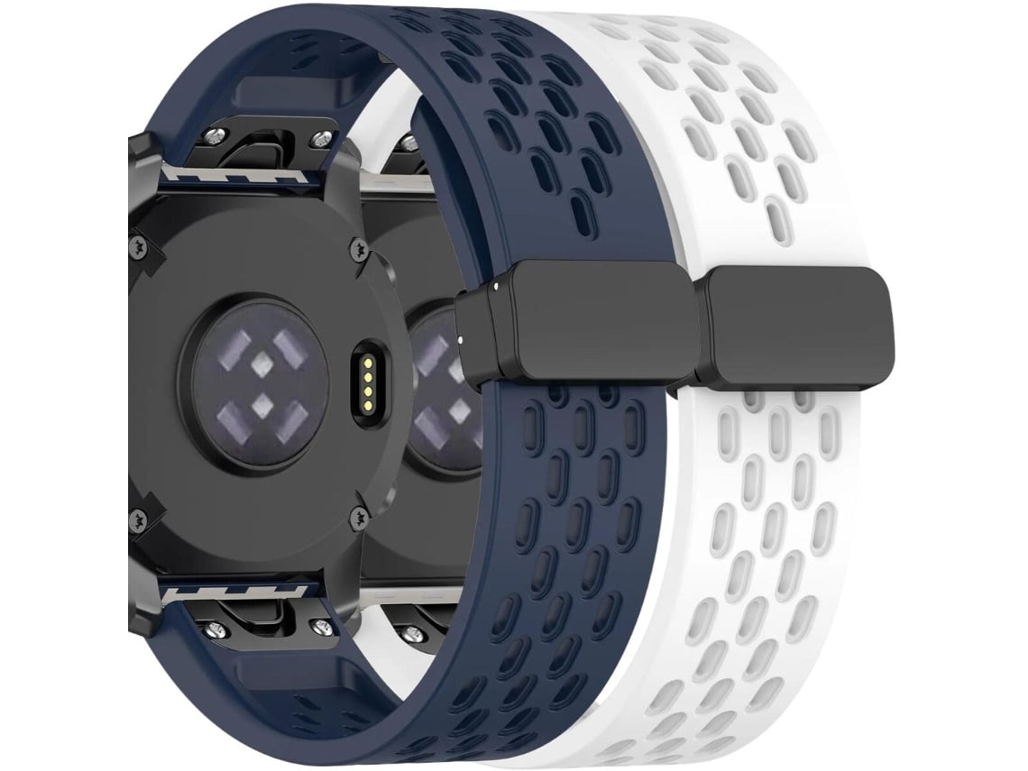 Pack 2X Bracelete Snapflow para Garmin Instinct Solar Azul e Branco VEANXIN